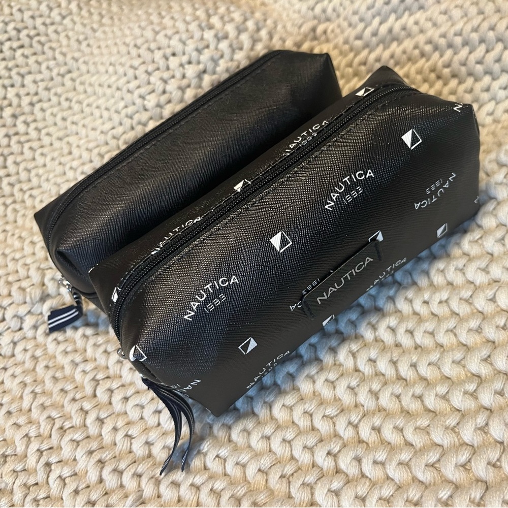 Nautica Cosmetic Makeup Pencil Brush bag NEW